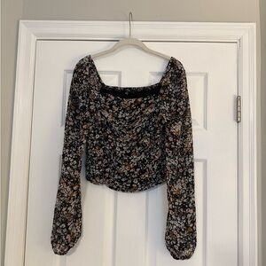 Lulus Floral Long Sleeve Women's Top